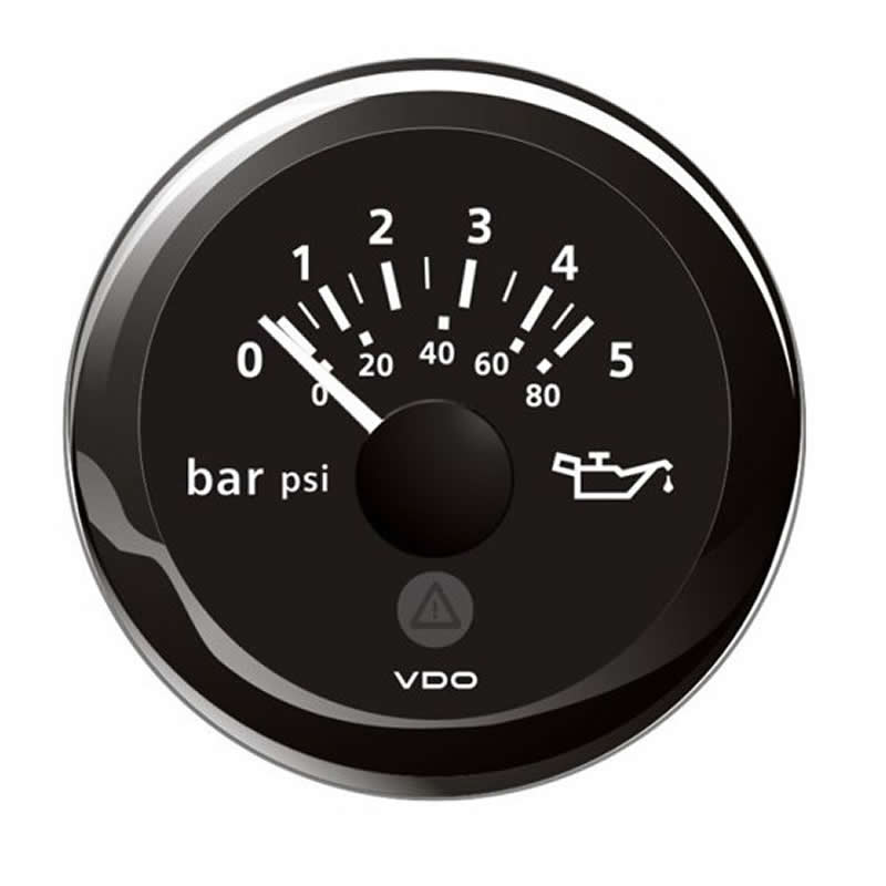 VDO ViewLine Engine Oil Pressure 5Bar Black 52mm